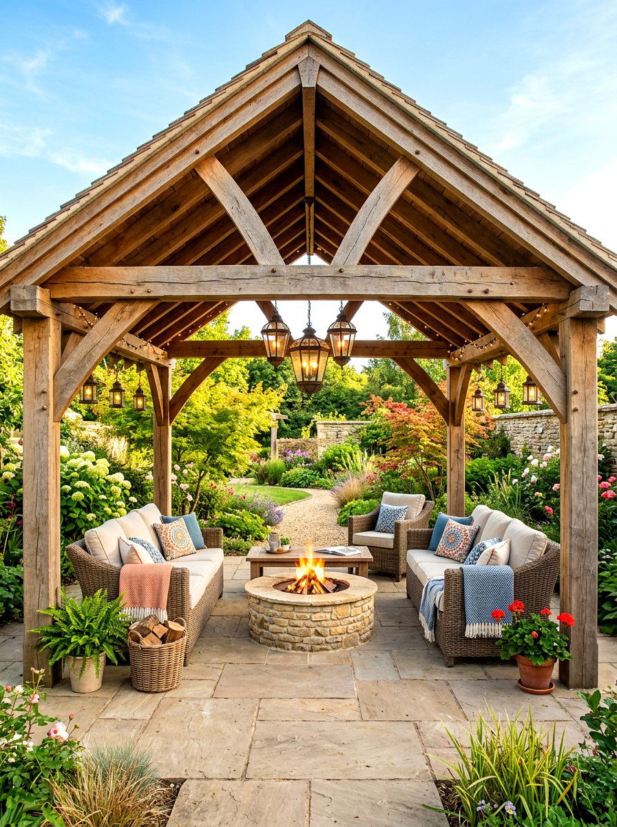 Covered Fire Pit Gazebo - 30 fire pit landscaping ideas