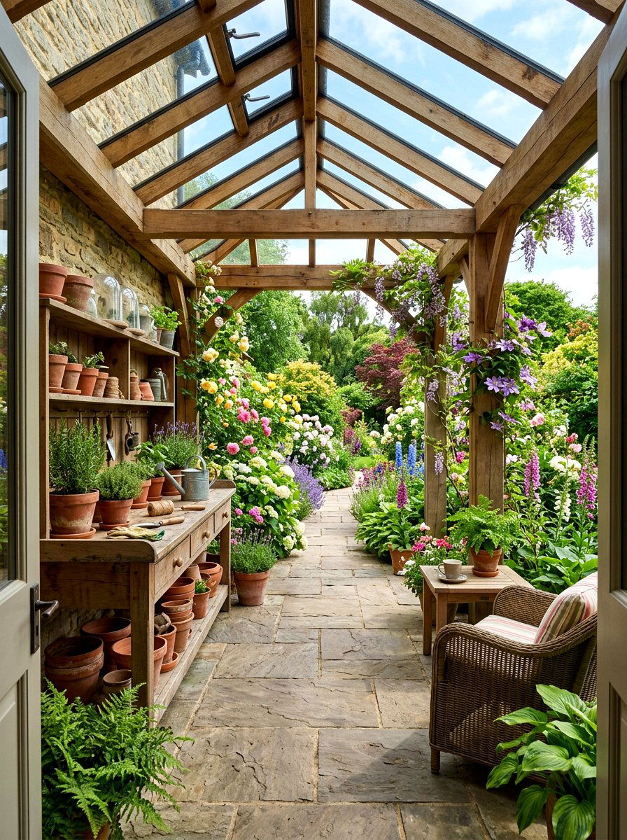 Covered Garden Porch - 30 shed porch ideas