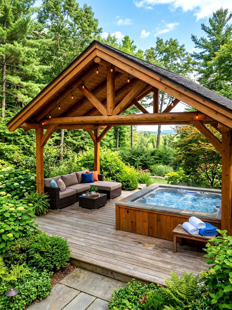 Covered Hot Tub Deck - 30 hot tub deck ideas