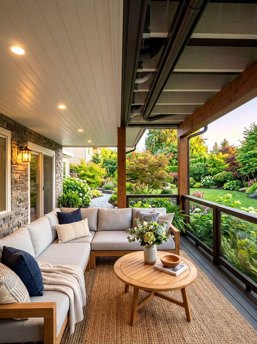 Covered Lower Deck - 30 two level deck ideas