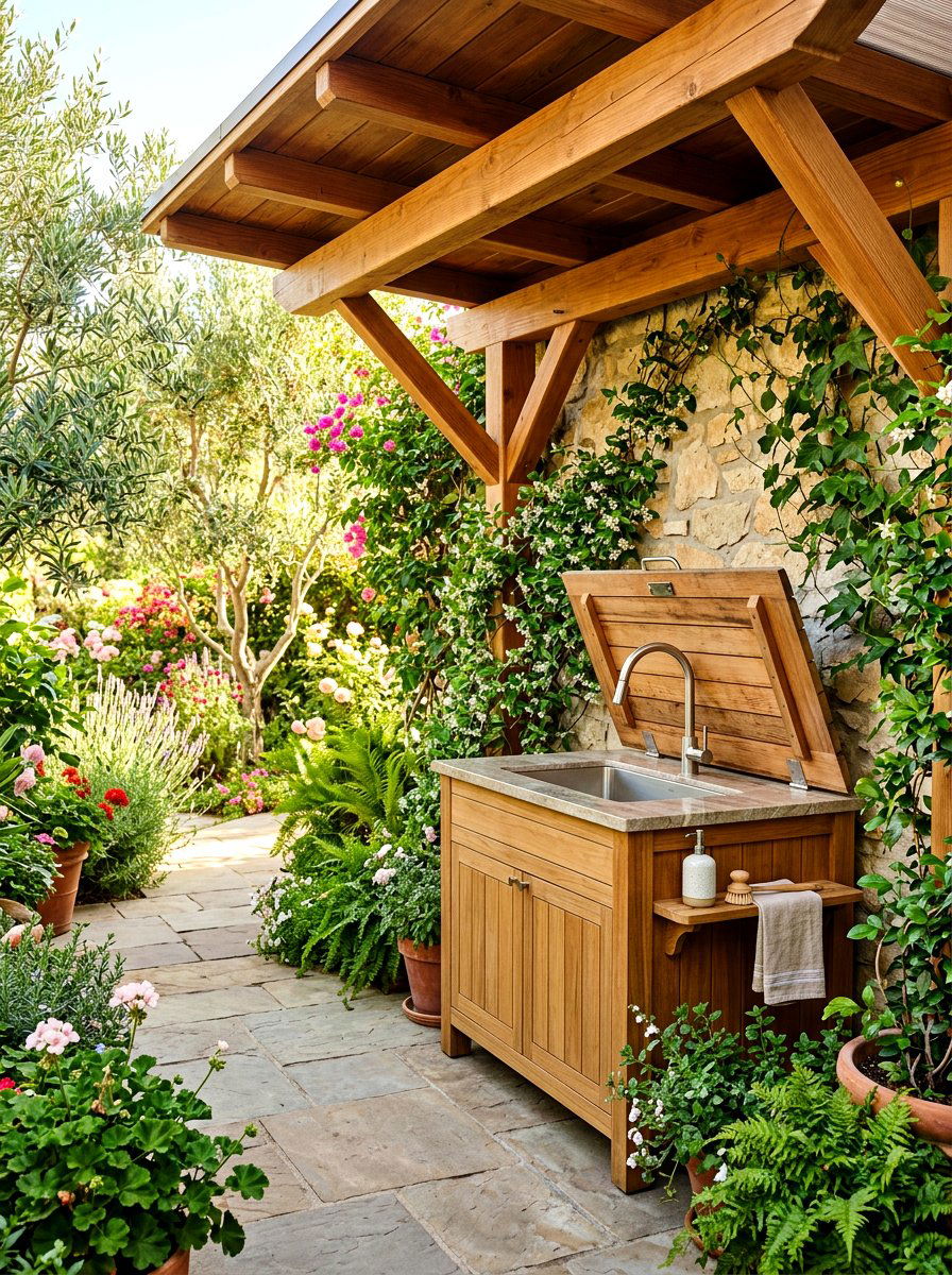 Covered Outdoor Sink - 30 outdoor utility sink ideas