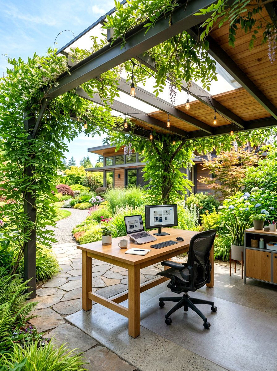 Covered Outdoor Work Area - 30 garden workstation ideas