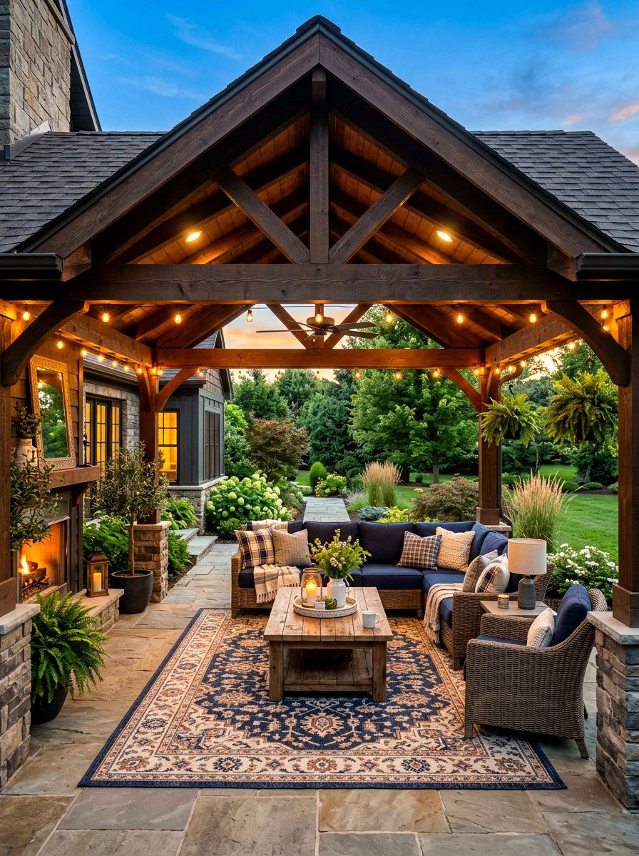 Covered Patio - 30 Pinterest backyard makeover ideas