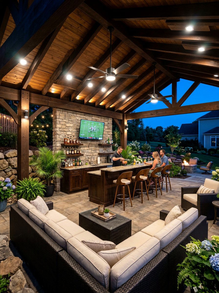 Covered Patio Bar - 30 poolside bar ideas