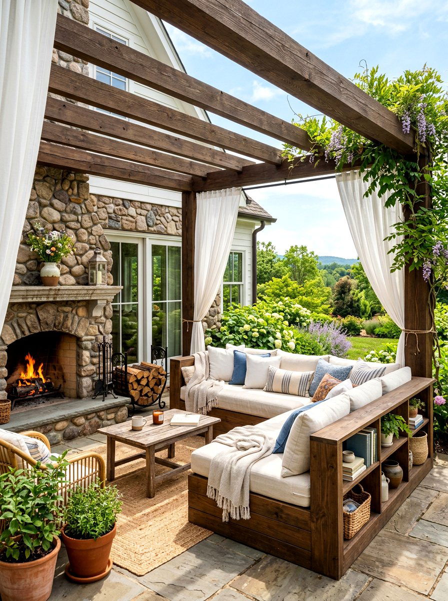Covered Patio Built In Bed - 30 built in sunbed patio ideas