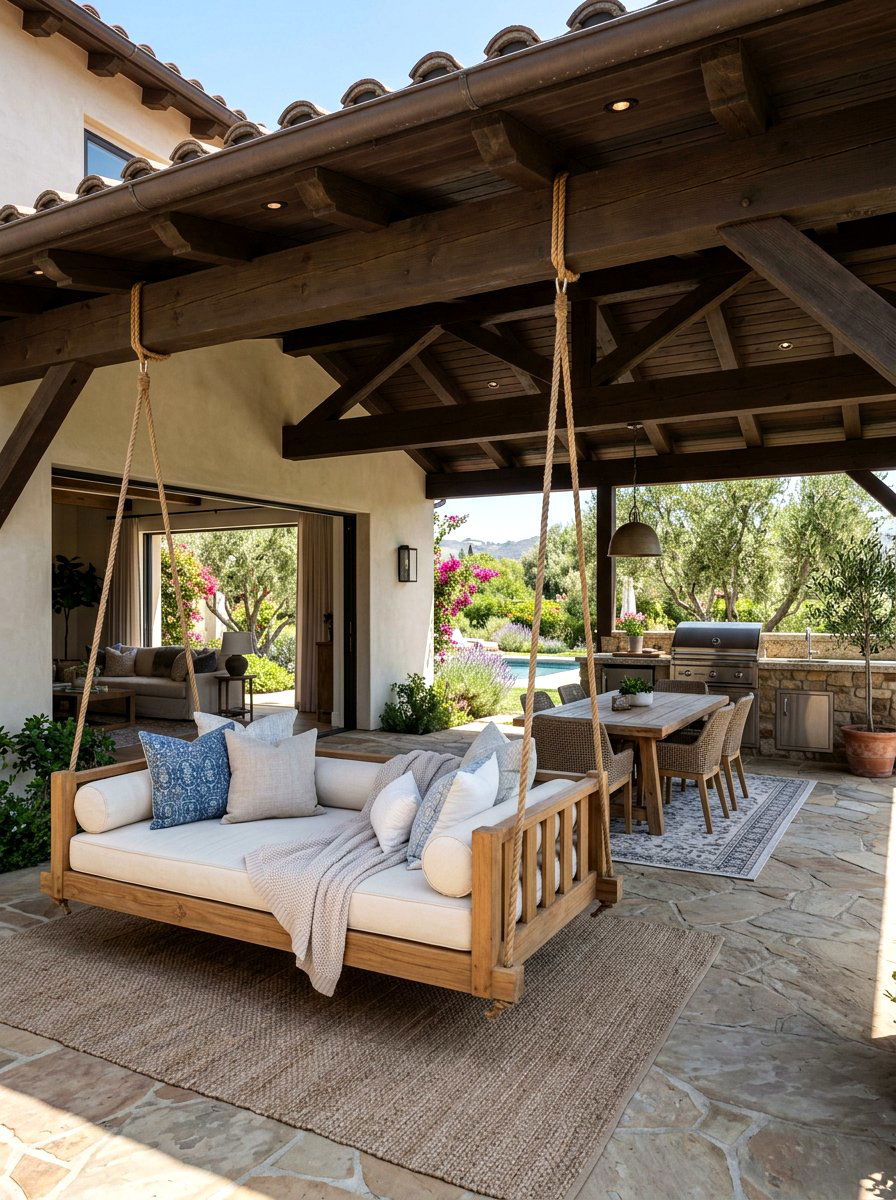 Covered Patio Daybed - 30 hanging daybed ideas