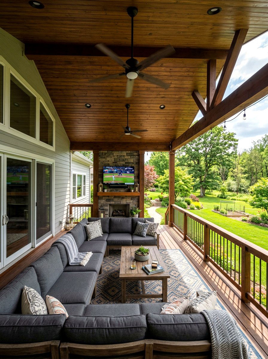 Covered Patio Deck - 30 backyard entertaining ideas