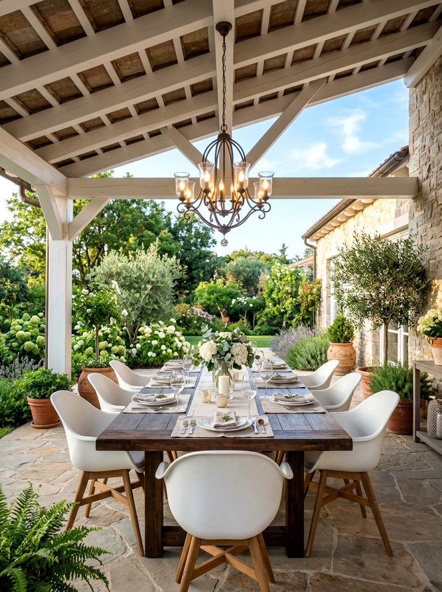 Covered Patio Dining Area - 30 backyard entertaining zone ideas