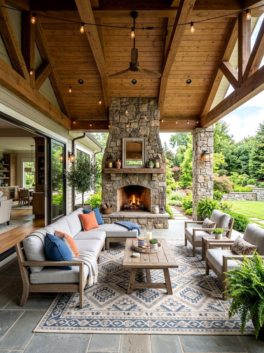 Covered Patio Fire Lounge - 30 fire lounge backyard ideas