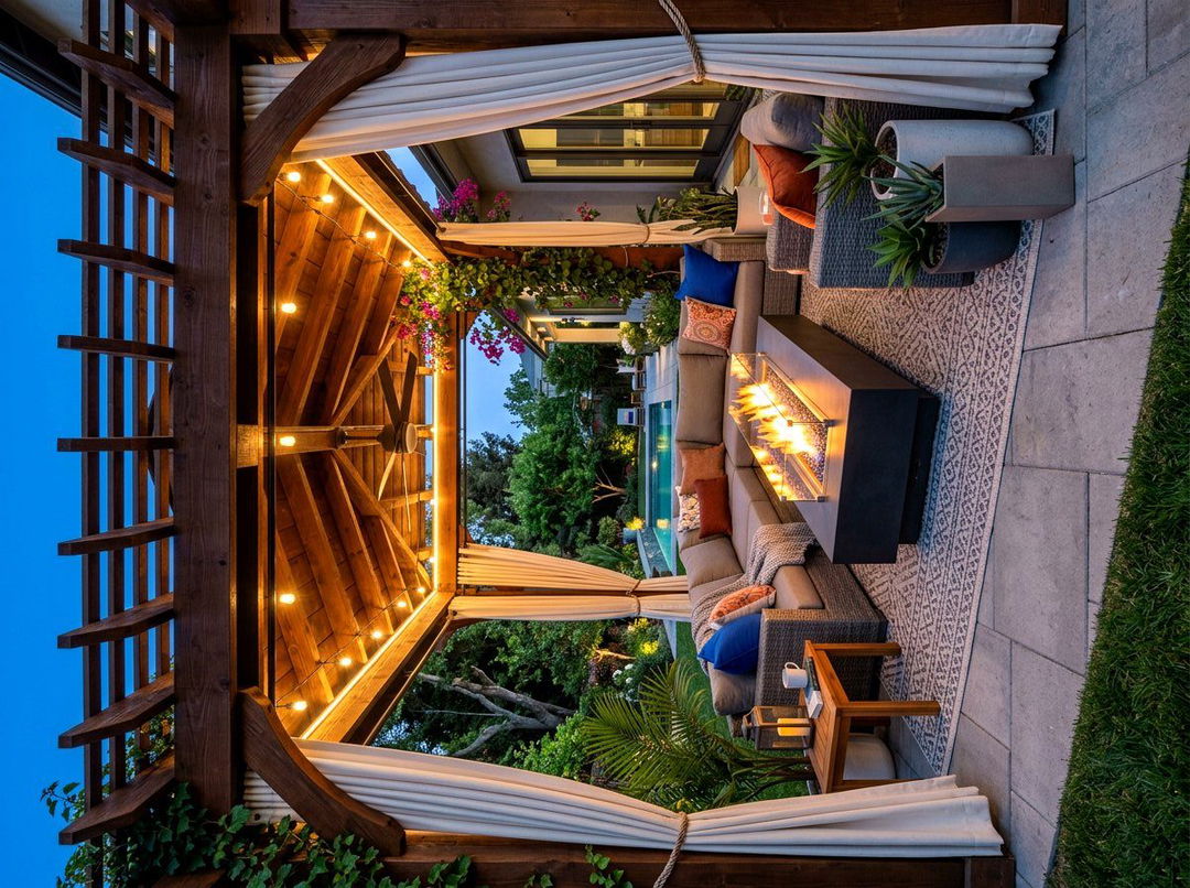 Covered Patio Fire Pit - 30 sunken fire lounge ideas