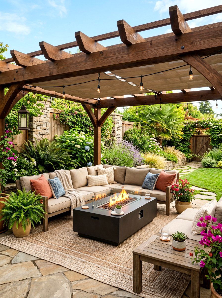 Covered Patio Fire Pit Seating - 30 fire pit seating ideas