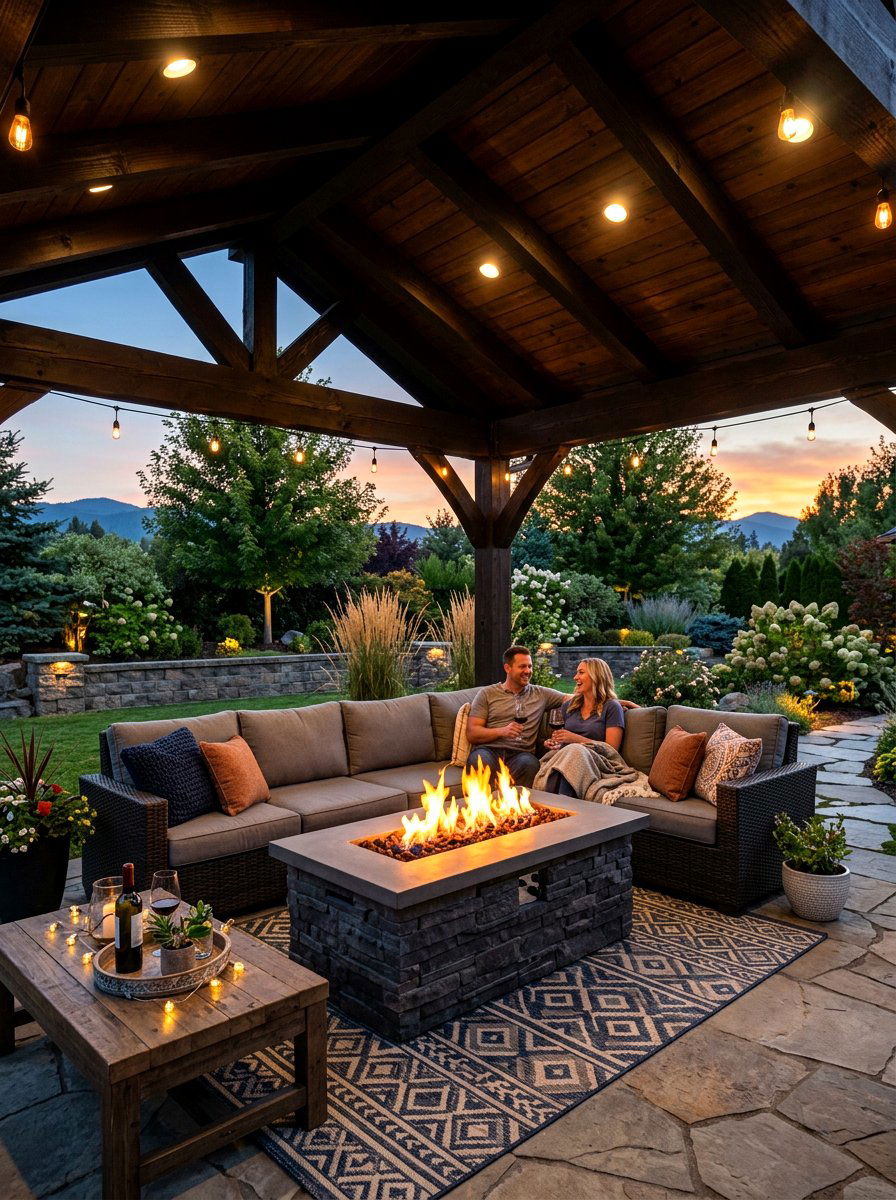 Covered Patio Fire Pit - 30 modern fire pit ideas