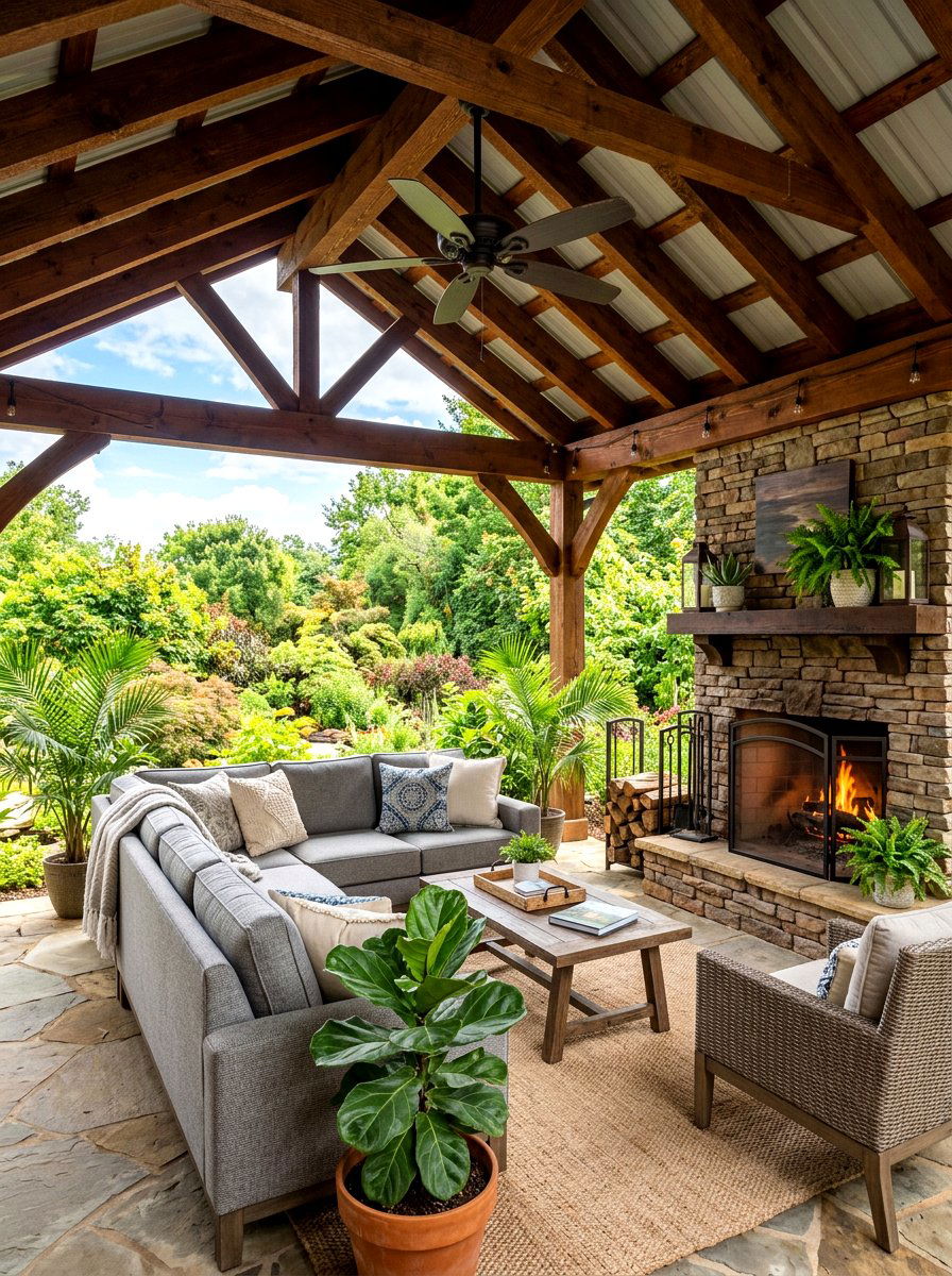 Covered Patio Living Room - 30 viral backyard ideas
