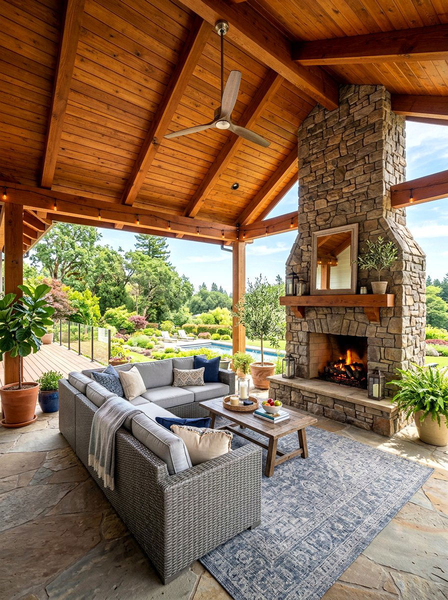 Covered Patio Living Room - 30 private backyard oasis ideas