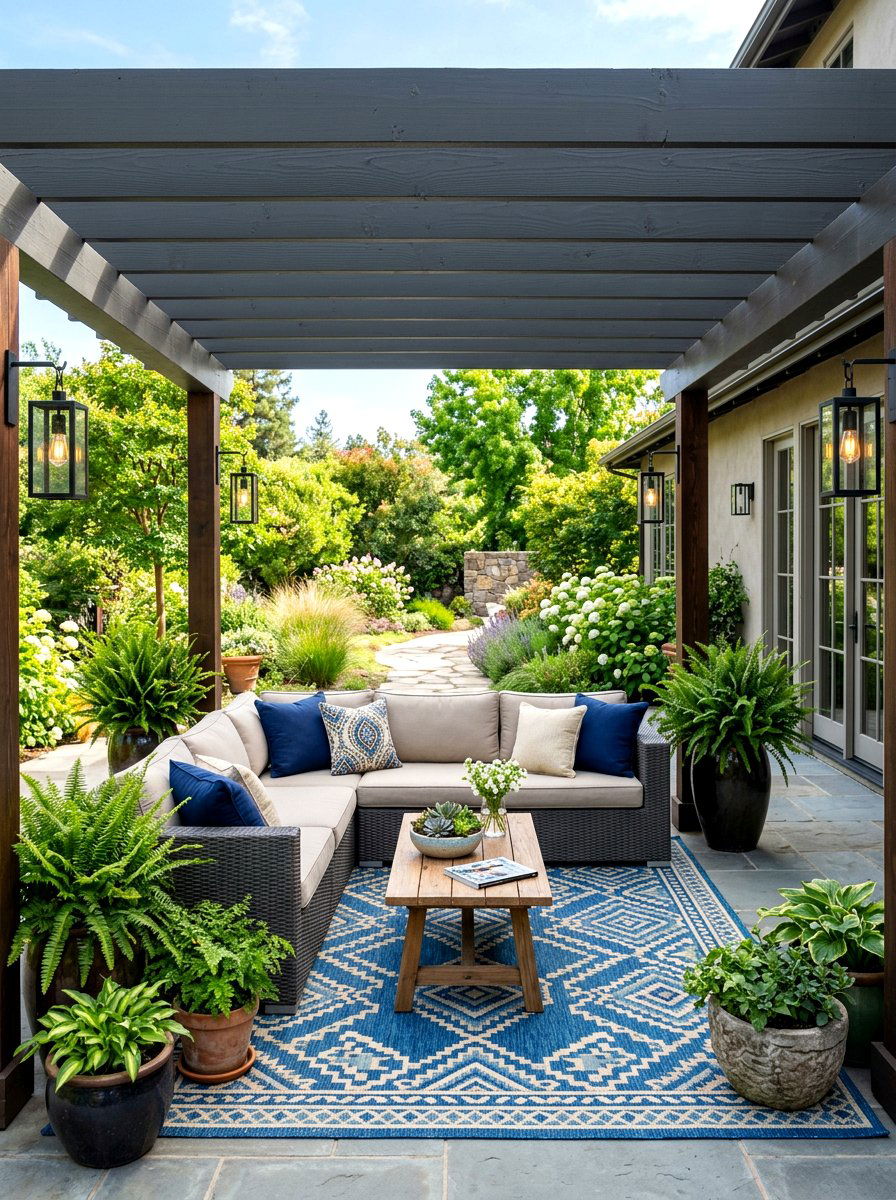 Covered Patio Lounge - 30 backyard zoning layout ideas