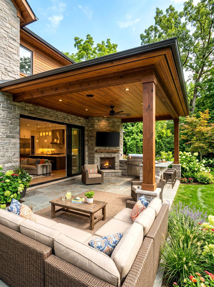 Covered Patio Pavilion - 30 rustic pavilion ideas