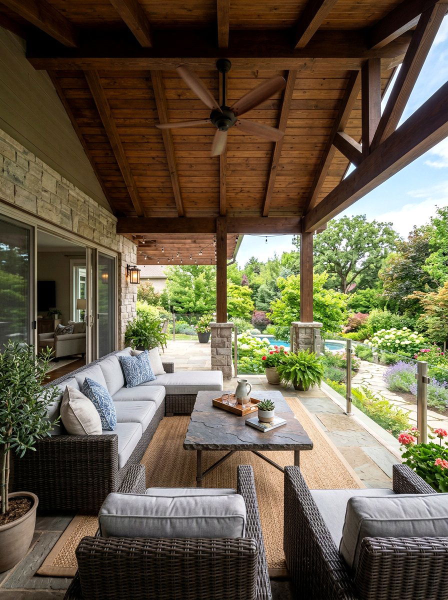 Covered Patio Seating - 30 summer patio hosting ideas