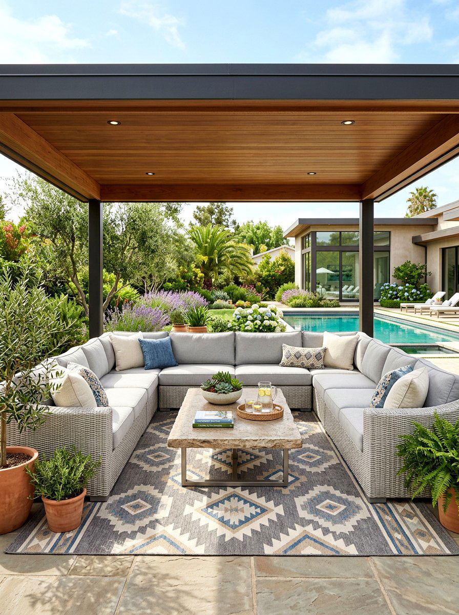 Covered Patio Sectional - 30 modern backyard lounge ideas
