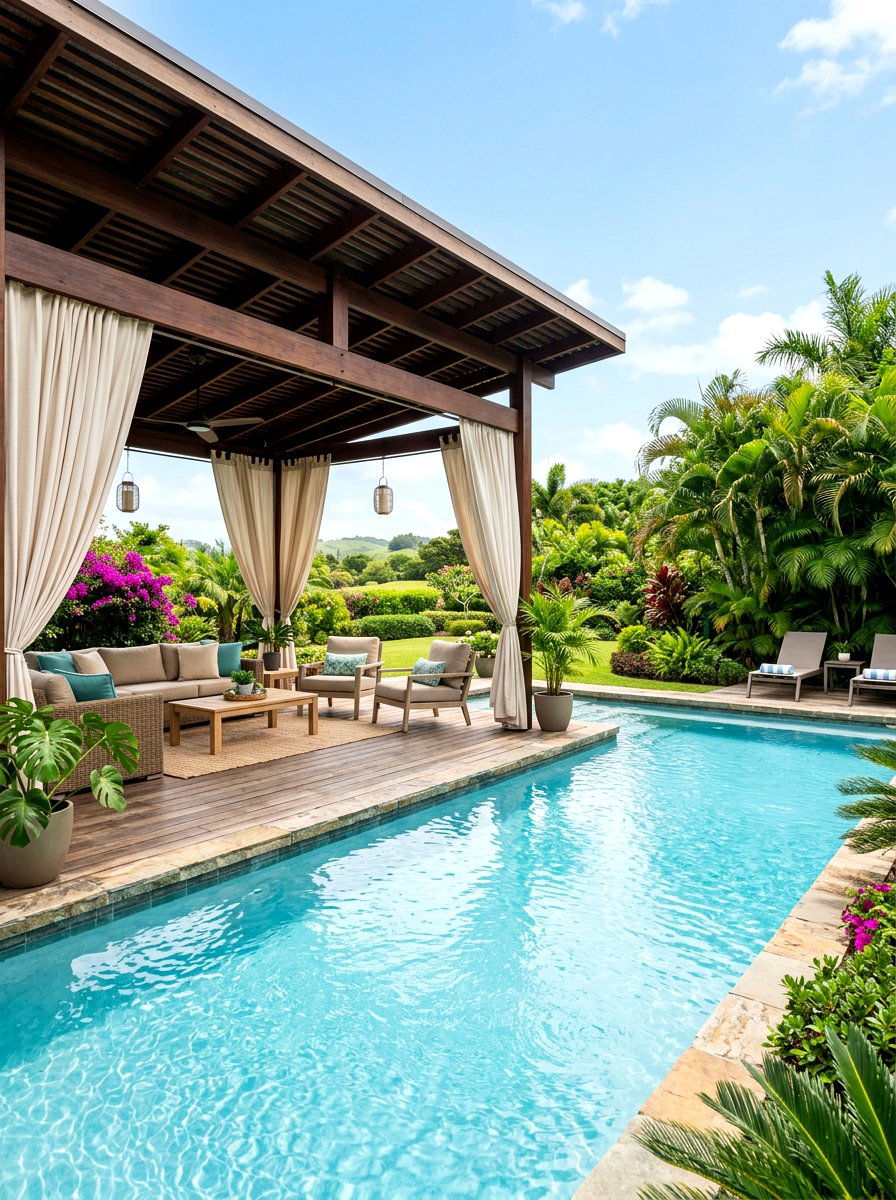 Covered Pool Deck - 30 pool deck ideas