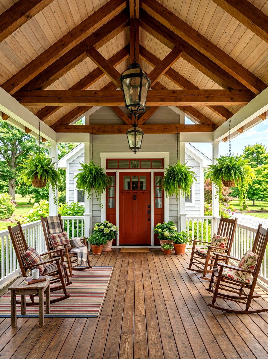 Covered Porch Deck - 30 rustic deck ideas
