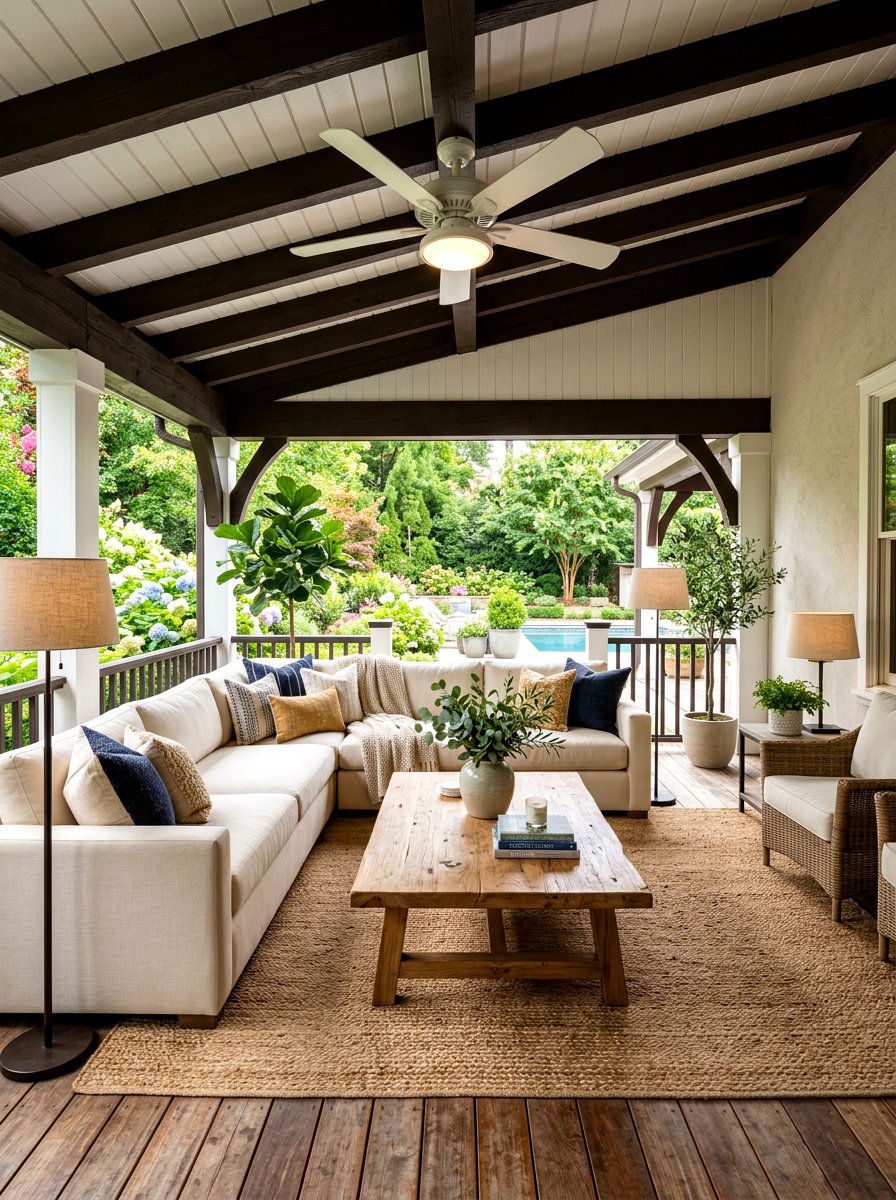 Covered Porch Lounge - 30 porch gathering ideas