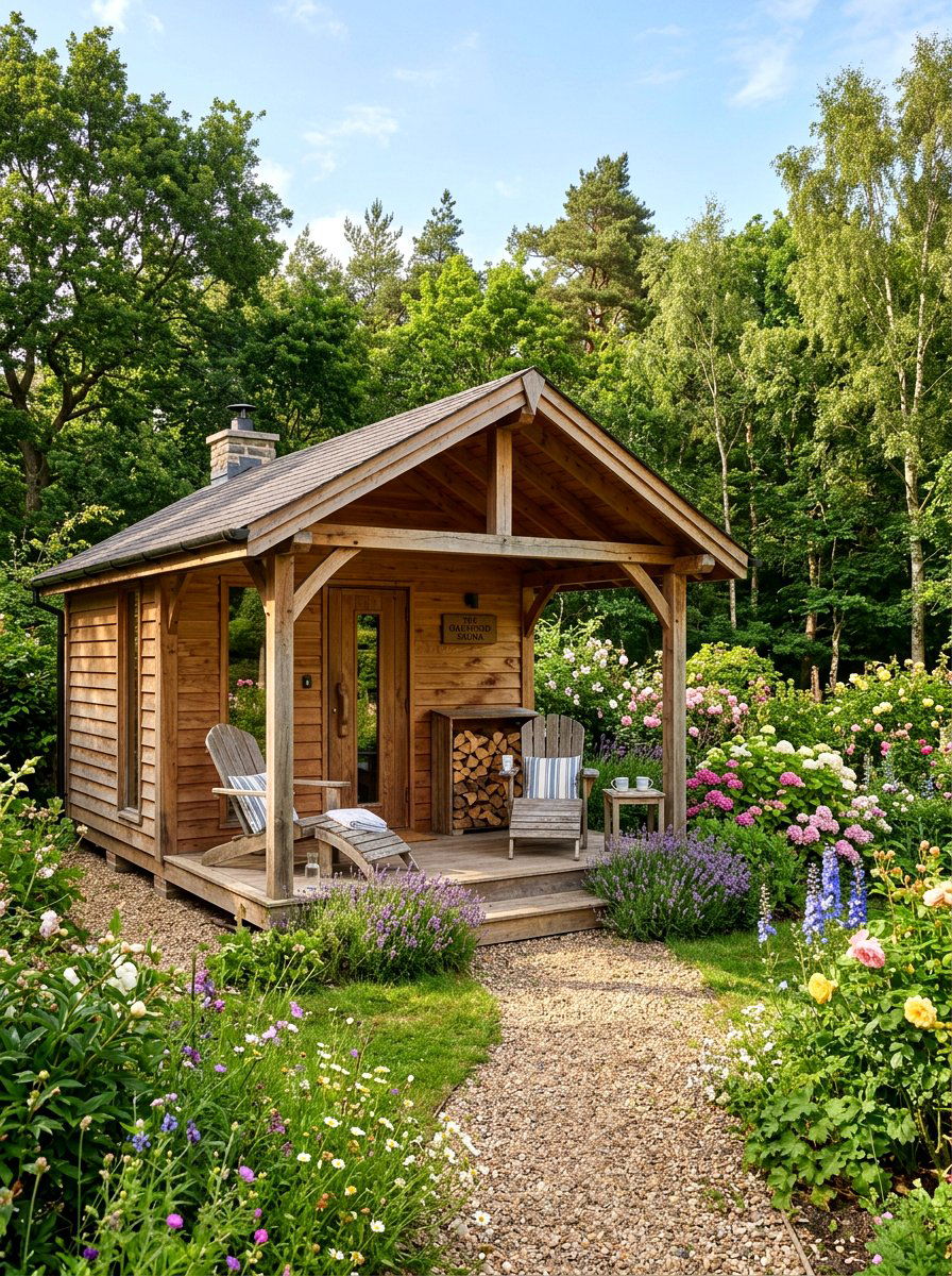 Covered Porch Sauna Shed - 30 sauna shed ideas