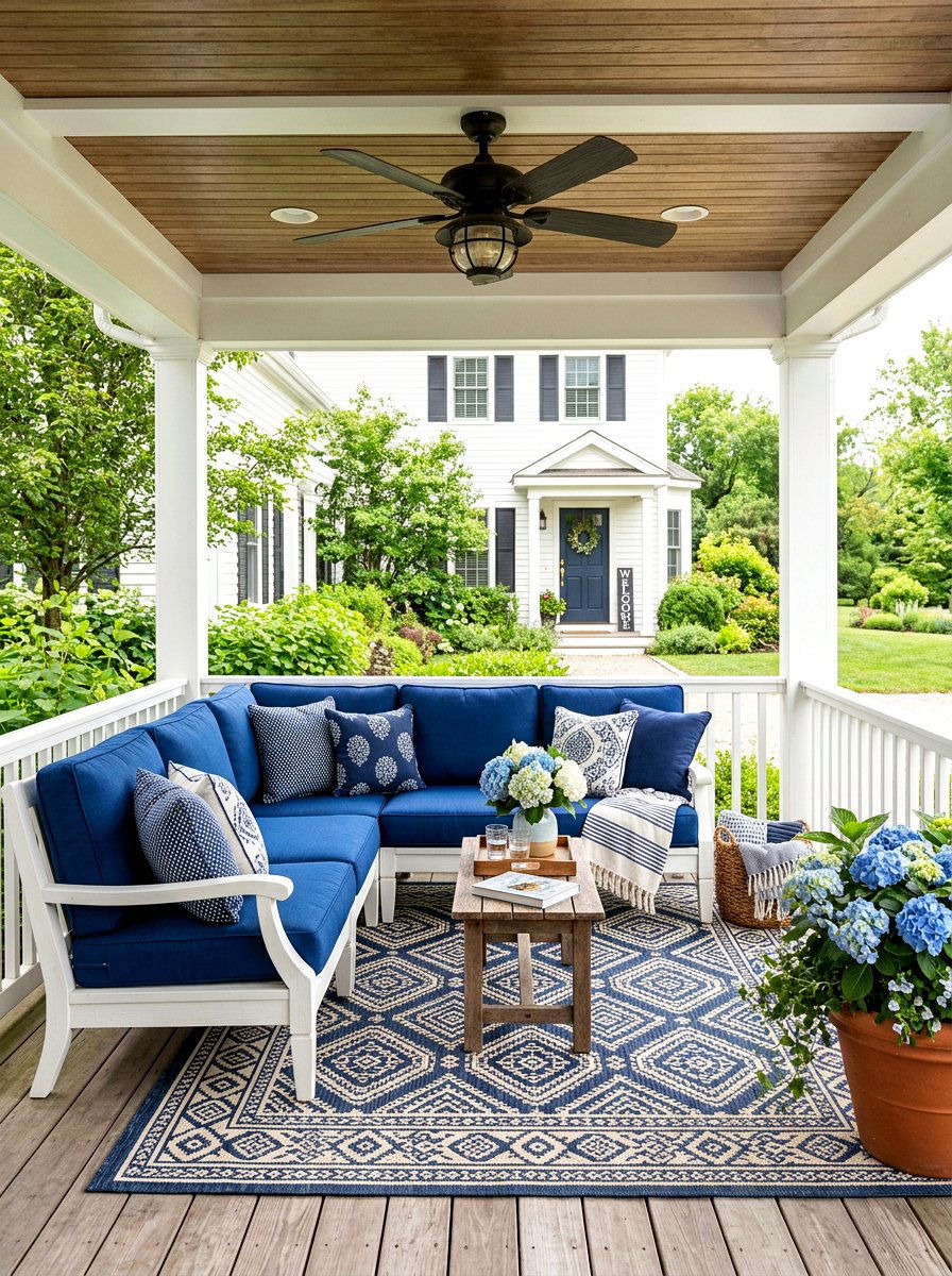 Covered Porch Sectional - 30 outdoor sectional layout ideas