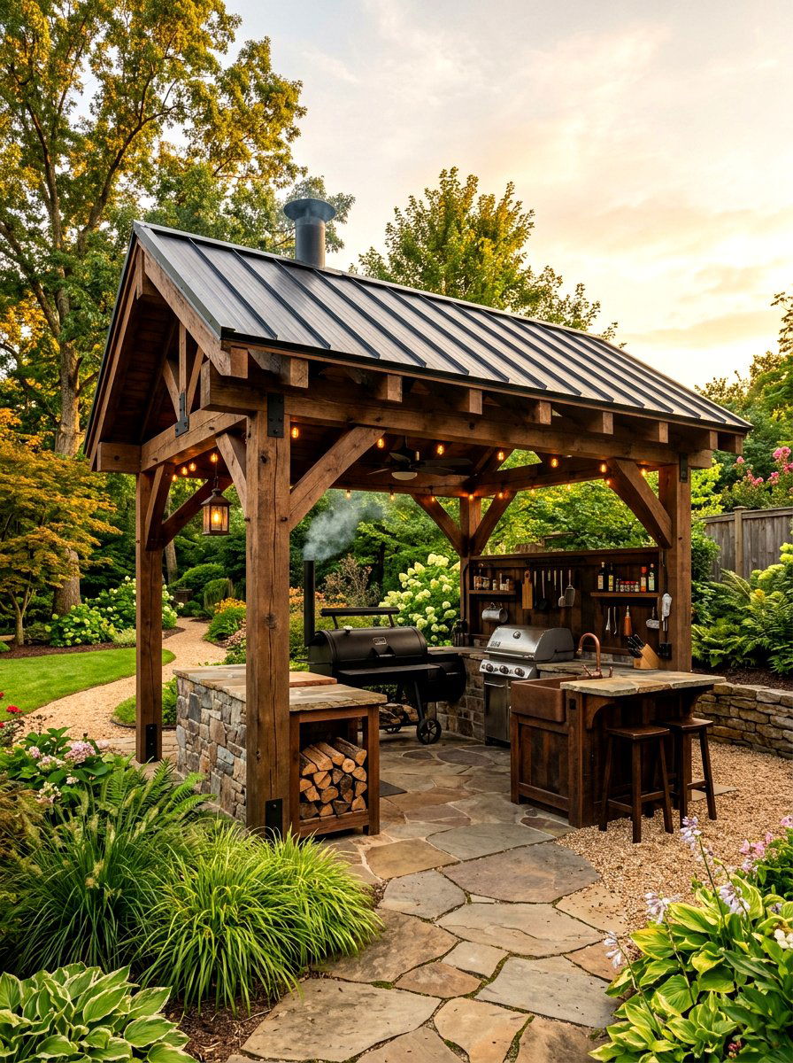 Covered Smoker Pergola - 30 smoker patio corner ideas
