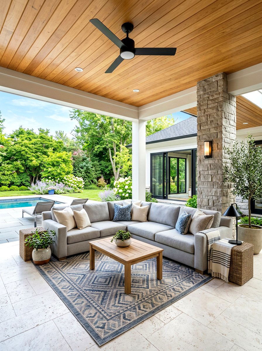Covered Transitional Patio - 30 transitional patio ideas