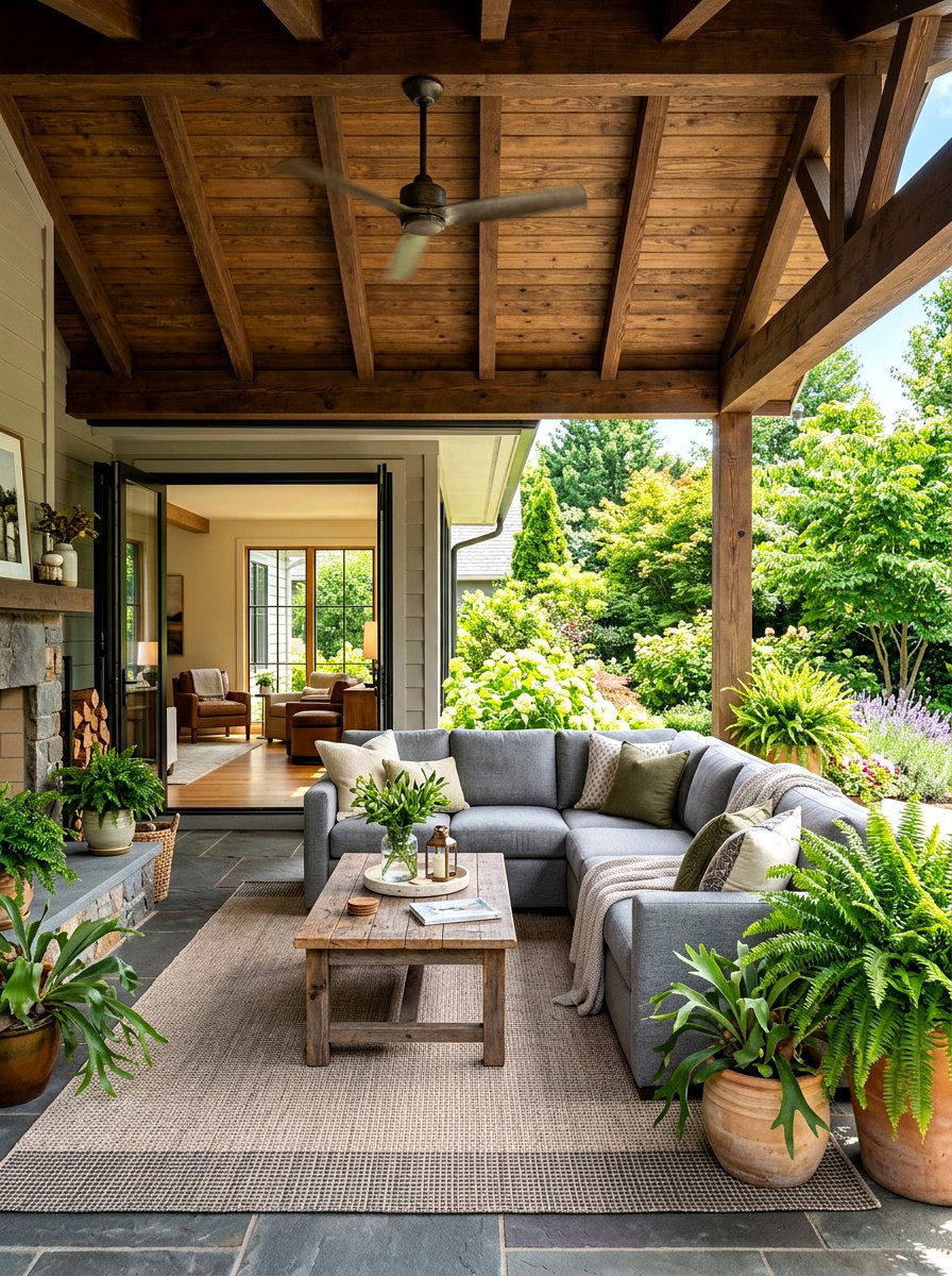 Covered patio area - 30 backyard club lounge ideas
