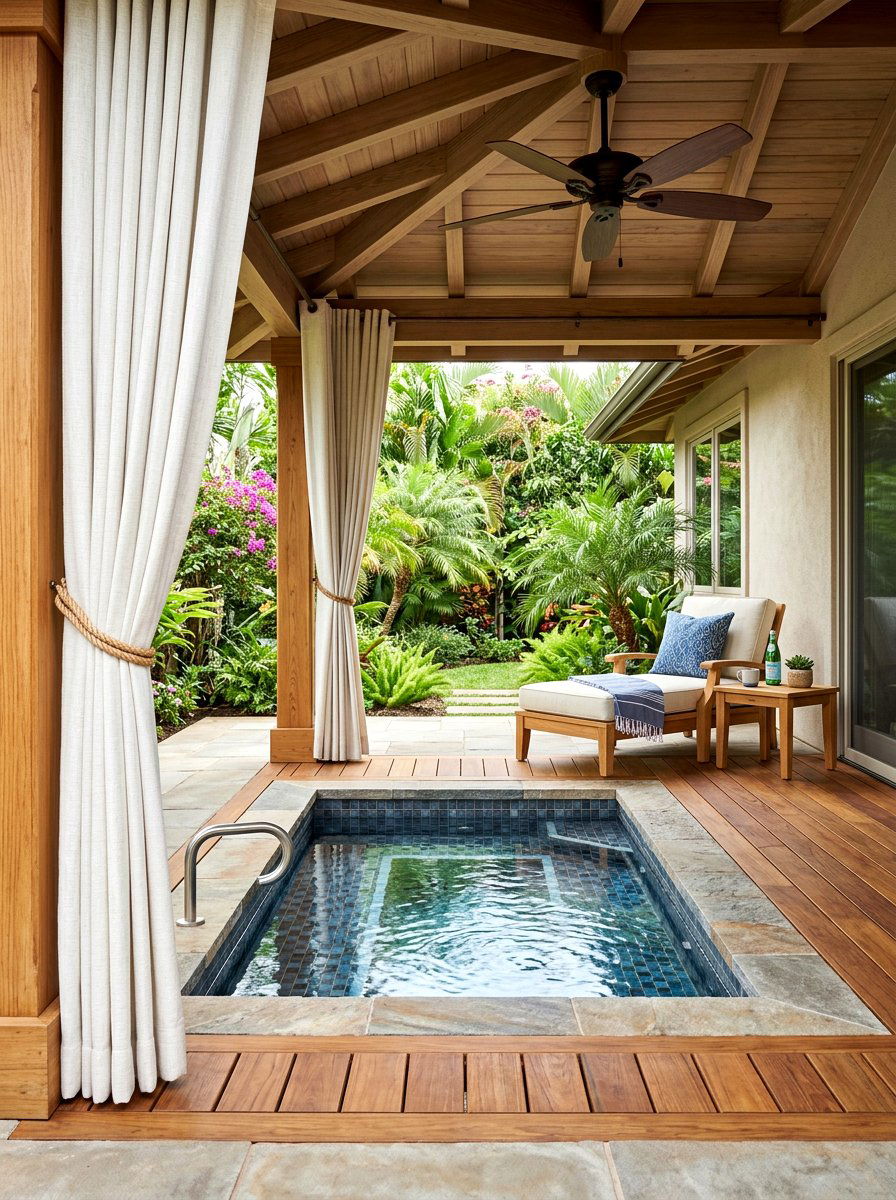 Covered patio cold plunge - 30 cold plunge bath ideas