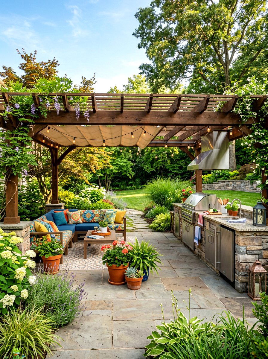 30 Pergola With Kitchen Ideas for Outdoor Entertaining Style