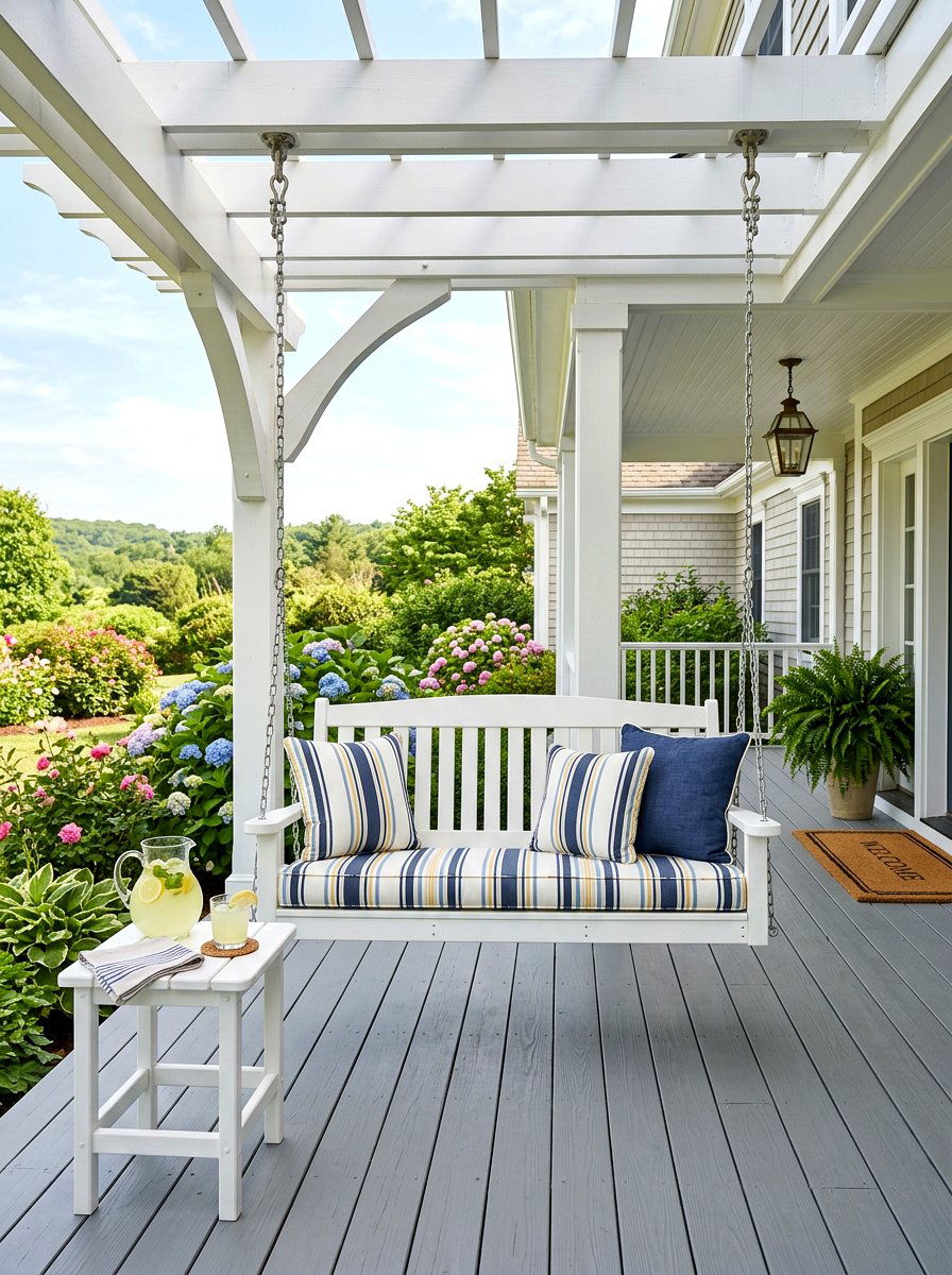 Covered porch swing - 30 backyard seating ideas