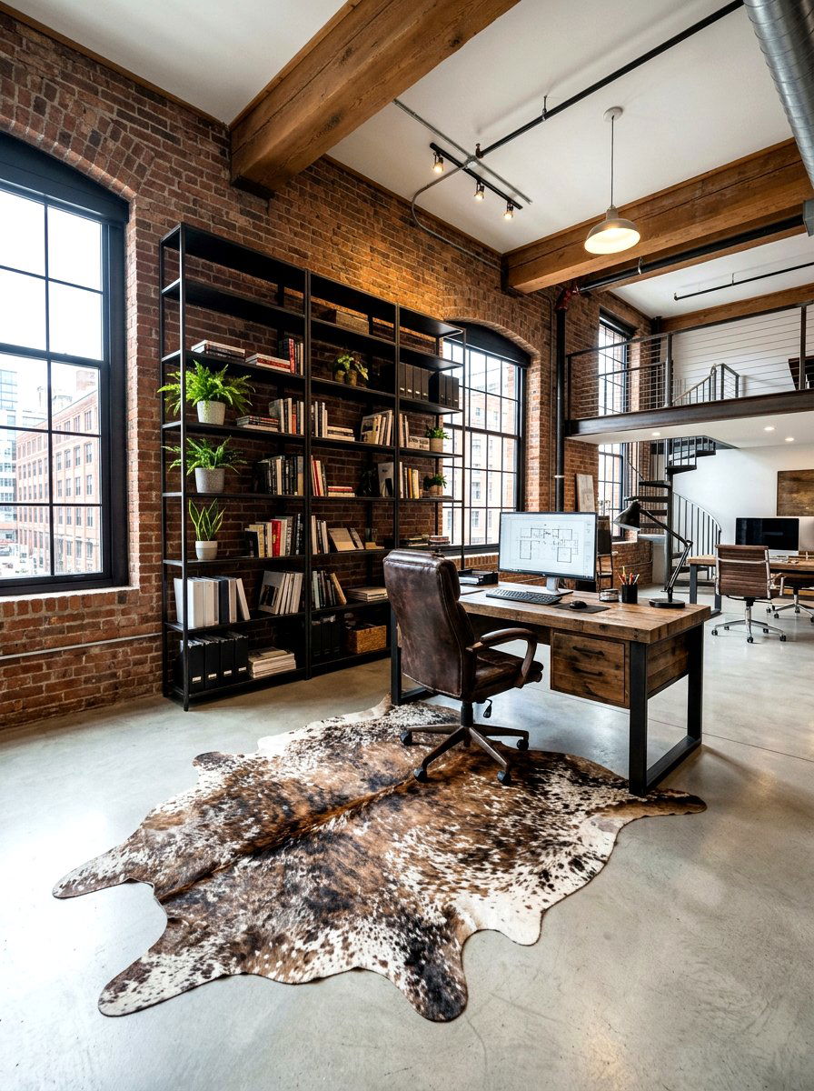Cowhide Office Rug - 30 office rug ideas