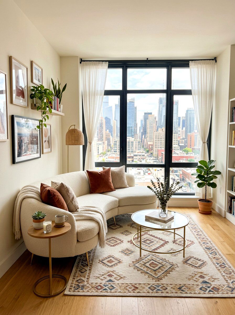 Cozy Apartment Curved Sectional Living Room - 30 curved sectional living room ideas
