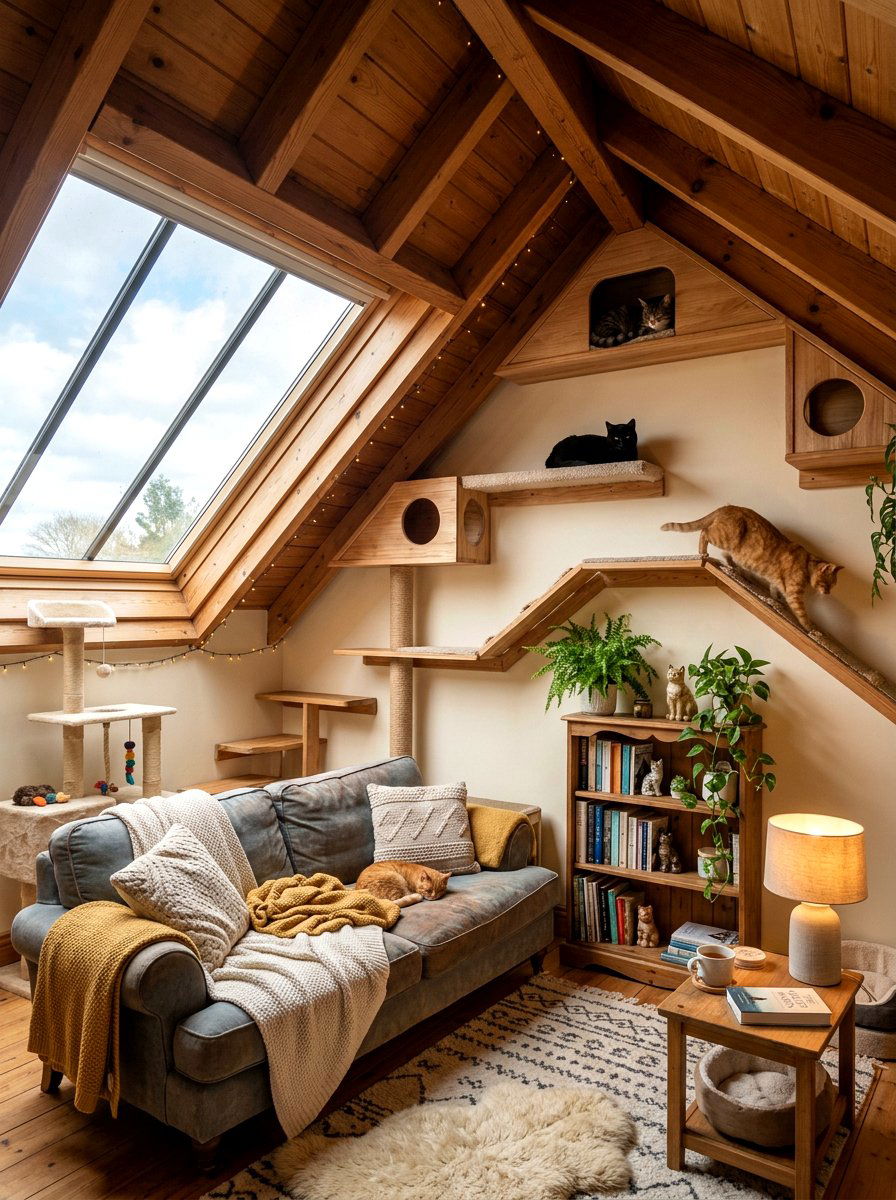 Cozy Attic Cat Retreat - 30 cat room ideas