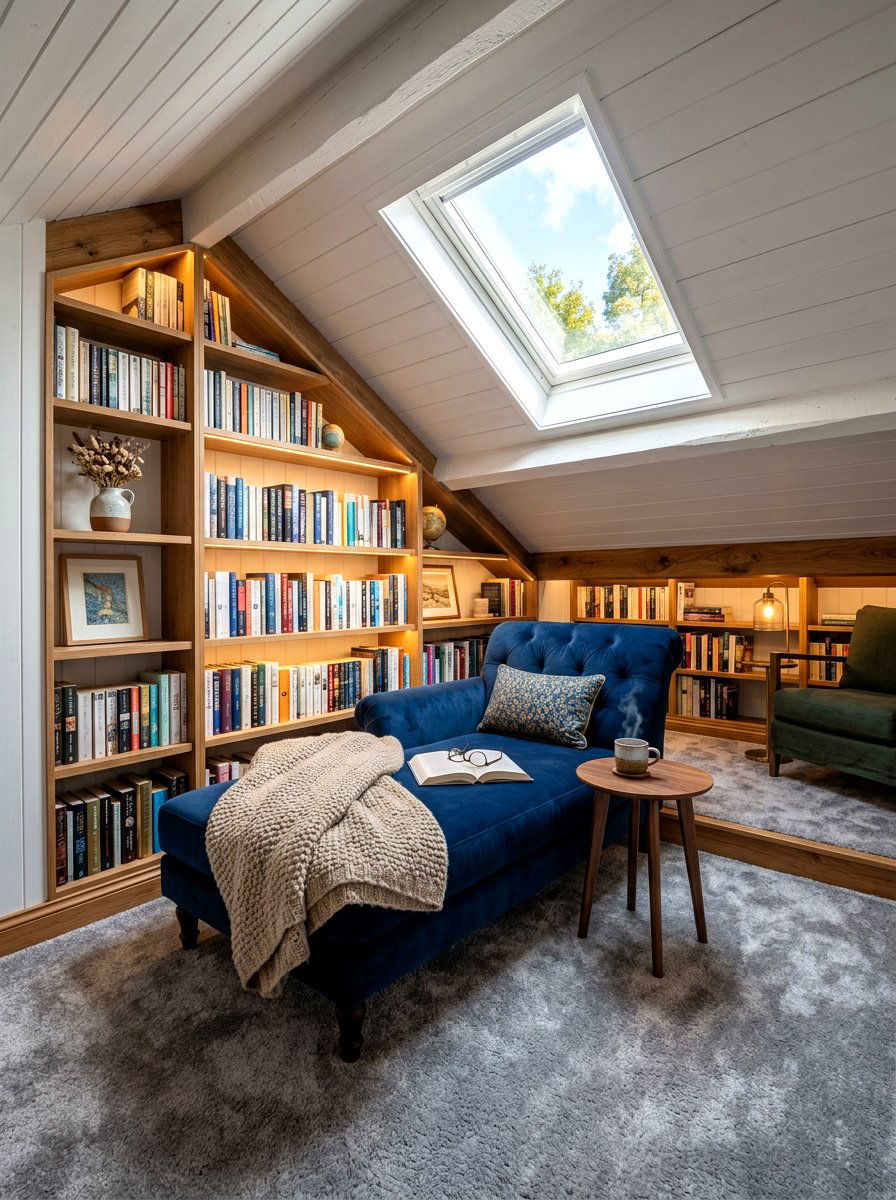 Cozy Attic Reading Salon - 30 reading salon living room ideas