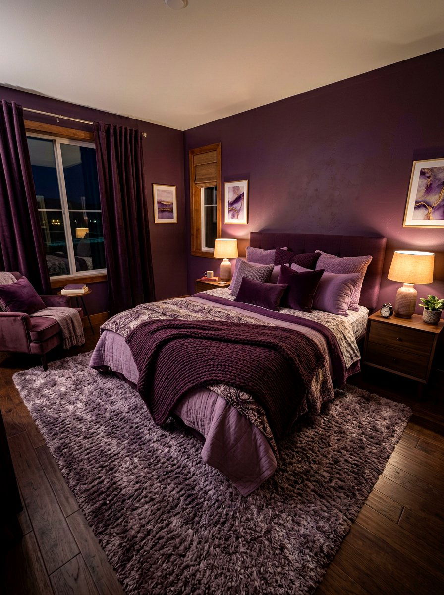 Cozy Aubergine Bedroom - 30 aubergine bedroom ideas