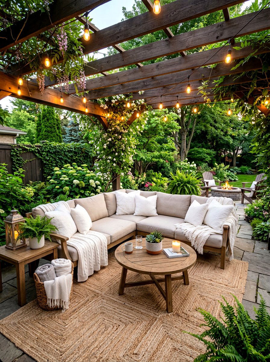 Cozy Backyard Lounge - 30 outdoor sectional ideas