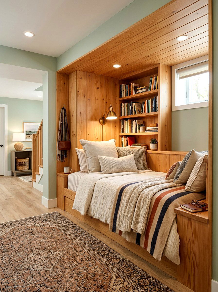 Cozy Basement Guest Nook - 30 basement guest suite ideas
