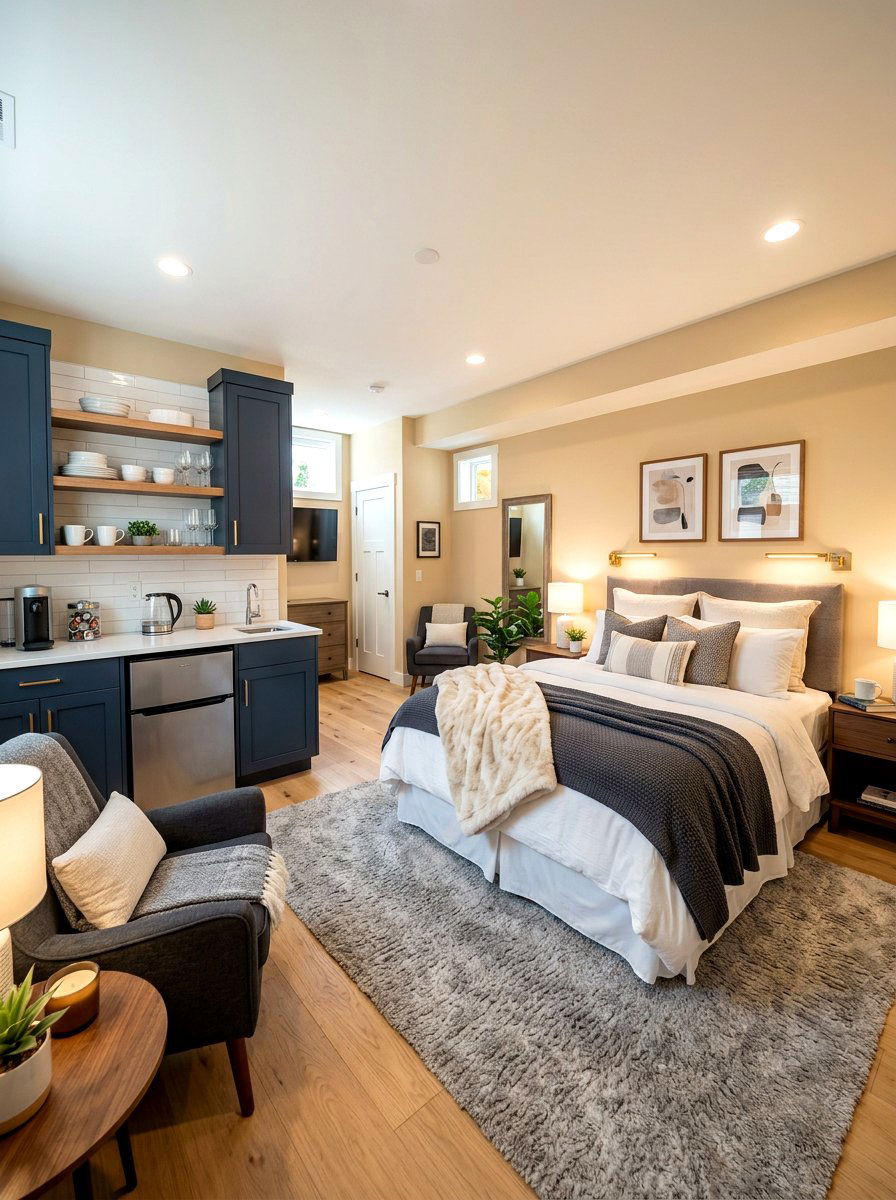 Cozy Basement Guest Suite Layout - 30 holiday hosting room ideas