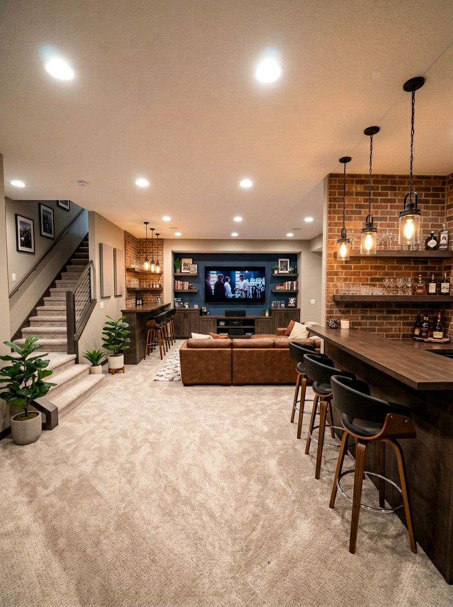Cozy Basement Media Room Setup - 30 conversation seating ideas