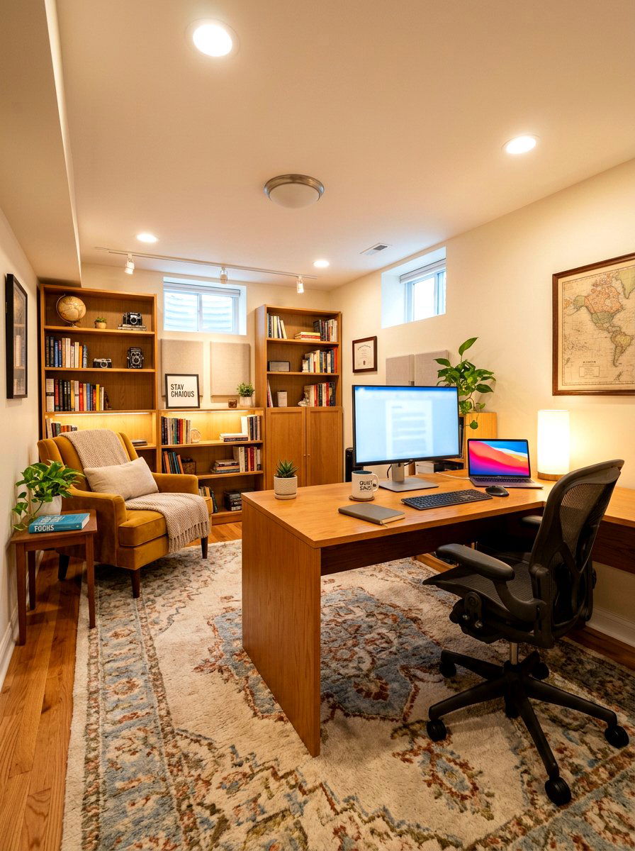 Cozy Basement Office - 30 cozy office ideas