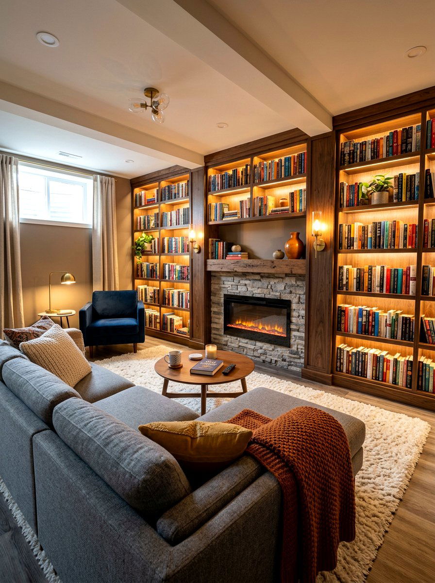 Cozy Basement Reading Room - 30 reading room ideas