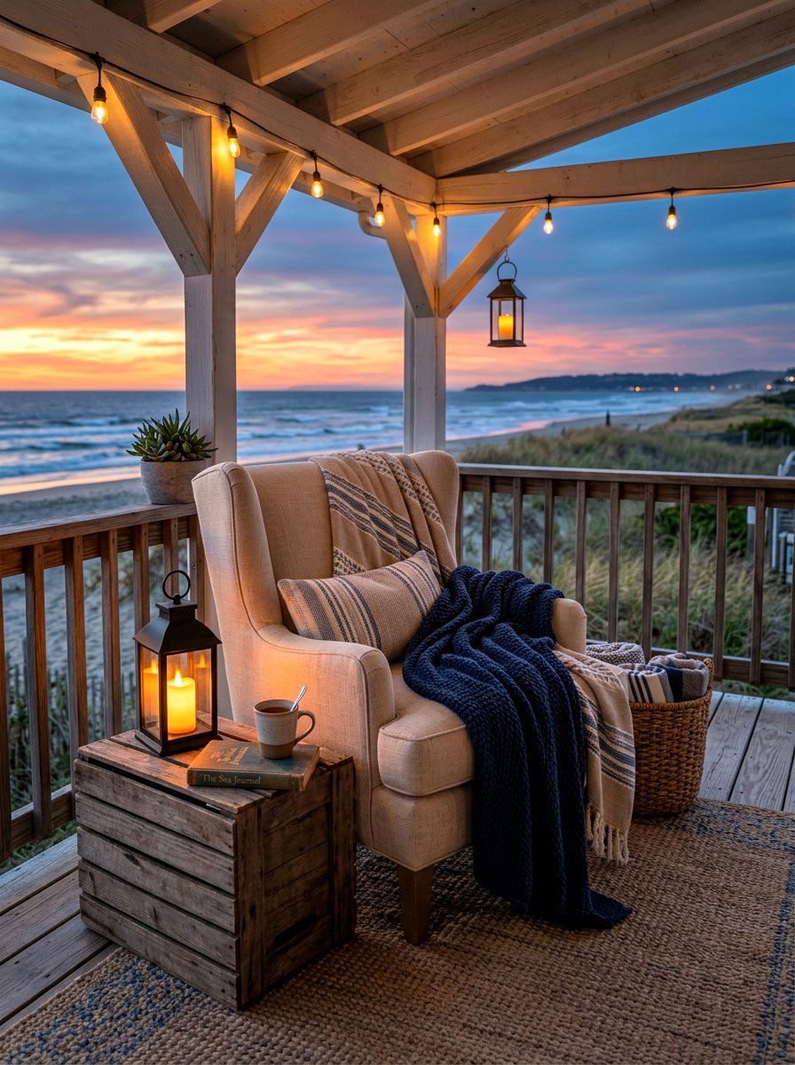 Cozy Beach Porch - 30 seaside porch ideas