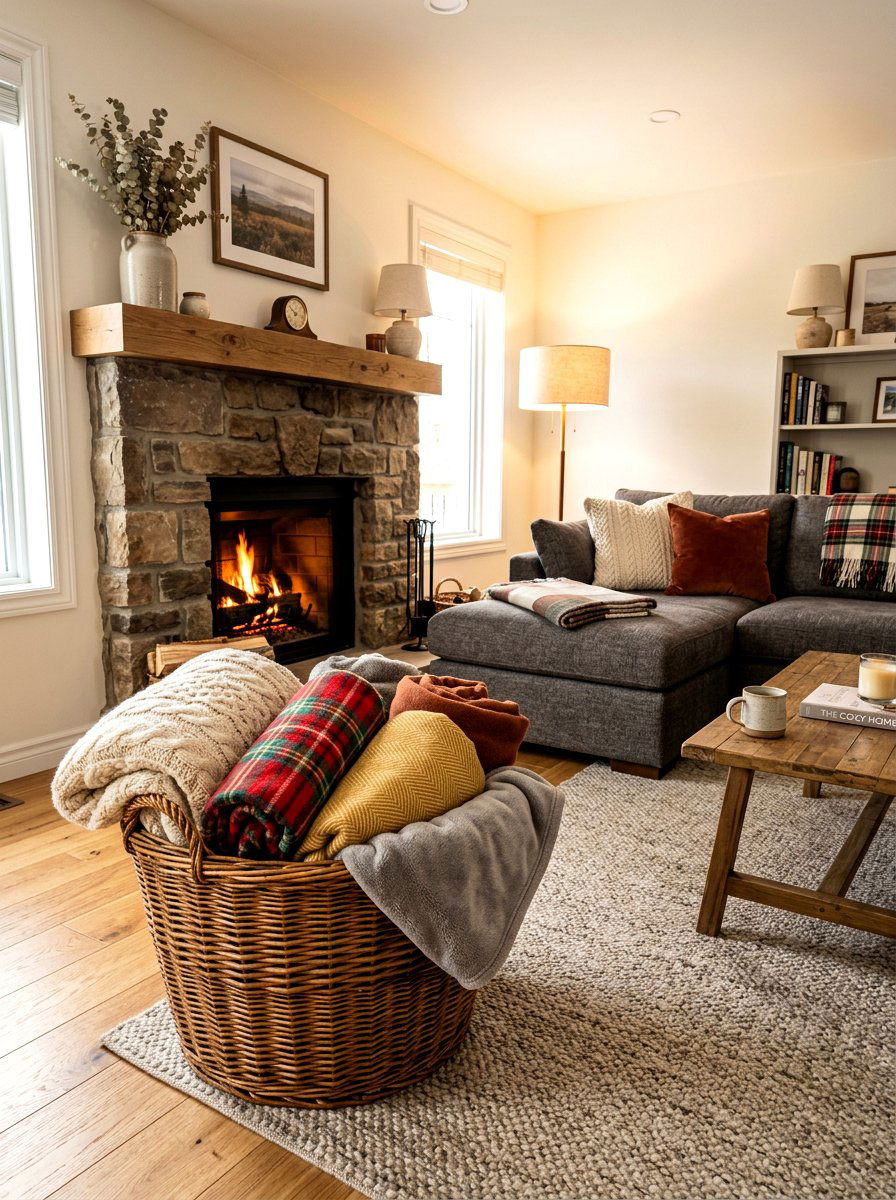 Cozy Blanket Basket - 30 self care station ideas