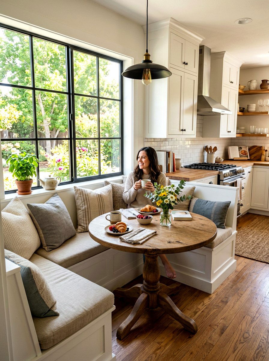 Cozy Breakfast Nook - 30 Nancy Meyers kitchen ideas