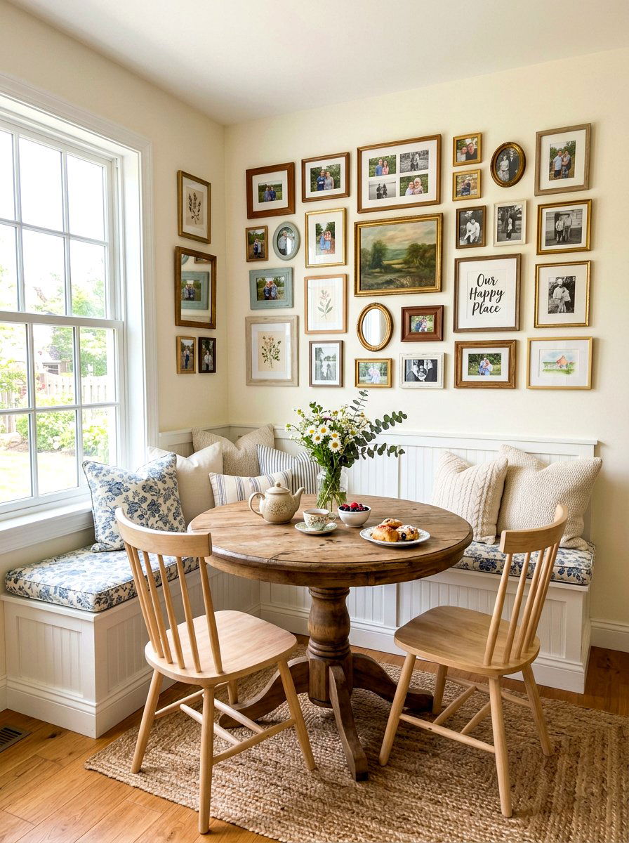 Cozy Breakfast Nook - 30 kitchen wall decor ideas