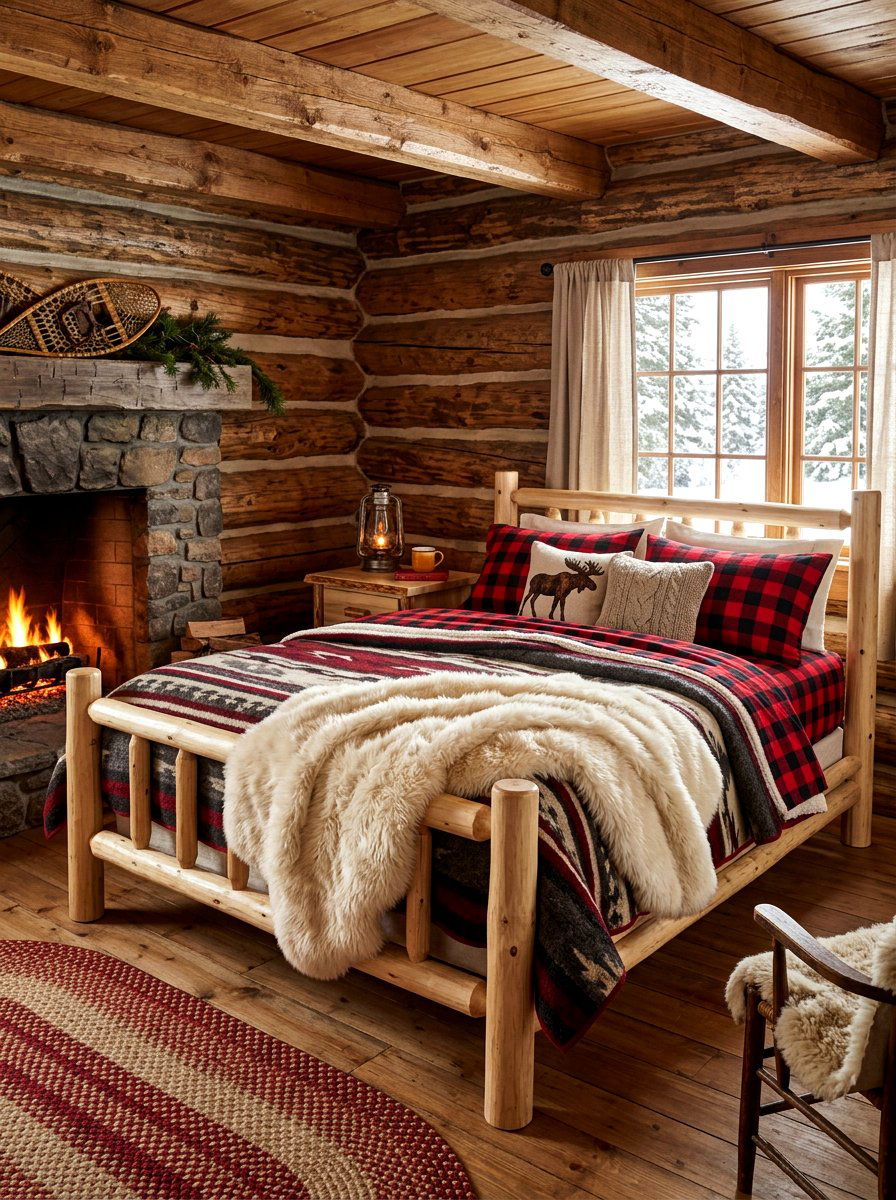 Cozy Cabin Bedding - 30 layered bed styling ideas