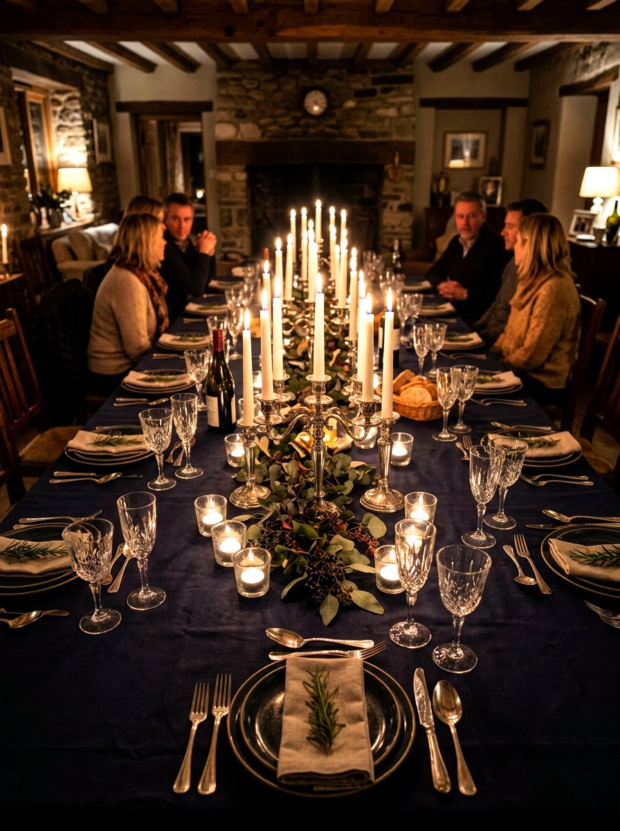 Cozy Candlelight Arrangement - 30 casual dinner table ideas